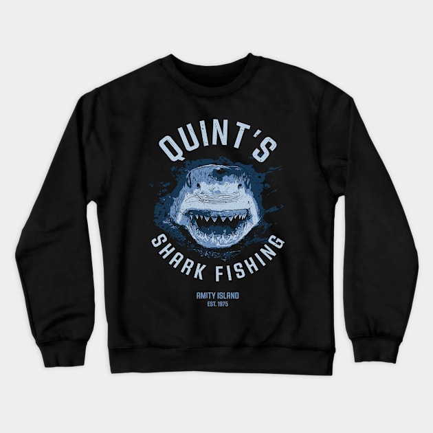 Quint's Shark Amity Island Fishing Crewneck Sweatshirt by Hataka